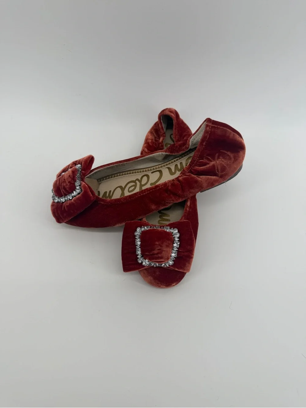 Sam Edelman Arancione Canyon Velvet Embellished Ballet Flats